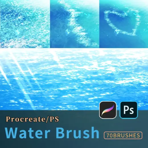 70 Seawater Brushes for Photoshop and Procreate — Procreate & Photoshop brush