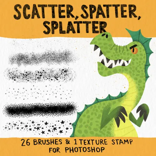 David CP's Scatter, Spatter, Splatter brush set for Photoshop — Photoshop brush