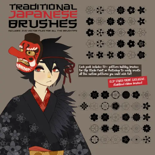 Traditional Japanese brushes — Photoshop & Clip Studio Paint brush