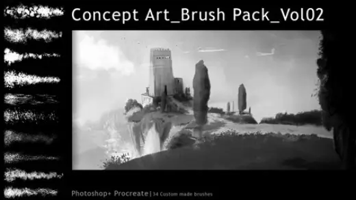 Concept Art_Brush Pack_Vol_o2 — Procreate & Photoshop brush