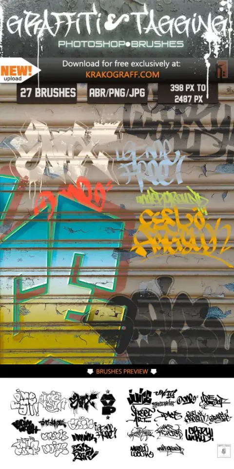 Graffiti & Tagging Brushes — Procreate, Photoshop & Krita brush