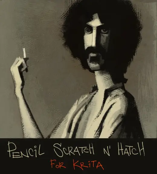 Awez Pencil Scratch N' Hatch Brushes — Krita brush