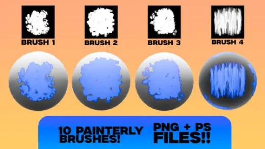 10 HAND PAINTERLY BRUSHES FOR BLENDER — Photoshop brush