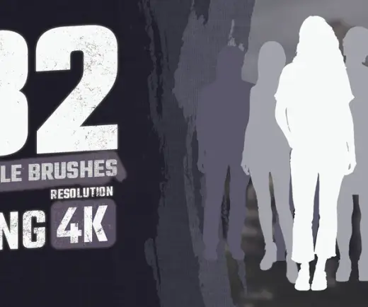 32 Standing People Brushes – Human Figure Silhouettes for Photoshop & PNG Users — Procreate, Photoshop & Krita brush