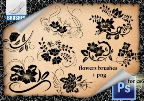 Ornamental Flowers Brushes — Procreate, Photoshop & Krita brush