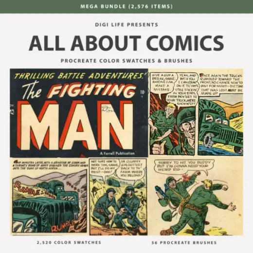 The Comic Collection Mega Bundle (Procreate Brushes & Color Palettes) — Procreate brush