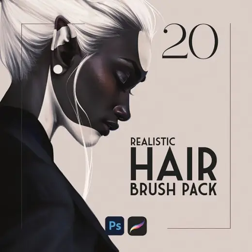 20 Hair Brushes for High Realism — Photoshop brush