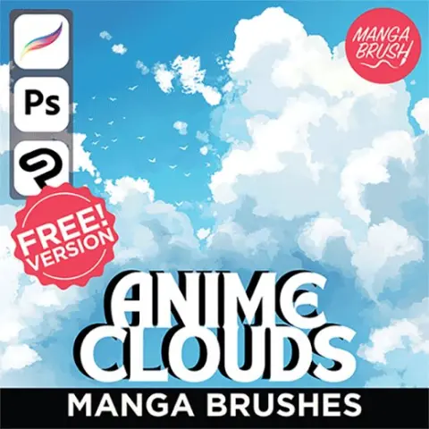 ANIME CLOUDS Brushes Procreate, Clip Studio, Photoshop Brush Pack - Manga / Cloud / Smoke / Haze / Anime / Comic / Comic — Procreate, Photoshop & Clip Studio Paint brush