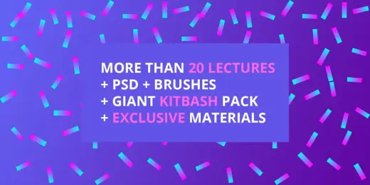 1- 6 CGSPACE materials. Lectures, brushes, PSD, kitbash — Photoshop brush
