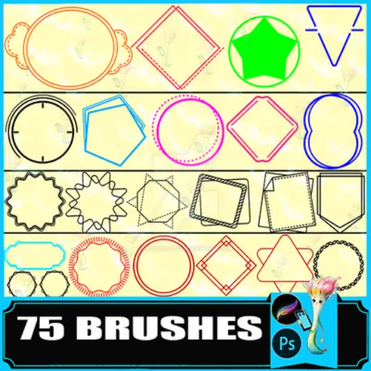 75 Stamp Frame: PS and Procreate stamps — Procreate & Photoshop brush