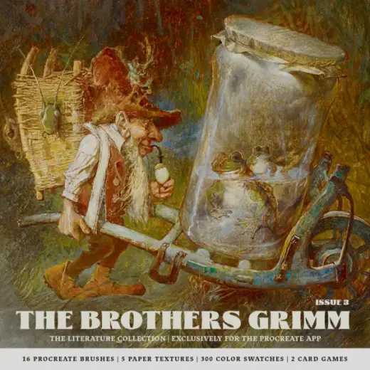 The Brothers Grimm Procreate Kit (Procreate Brushes, Color Palettes, Paper Textures & Card Games) — Procreate brush