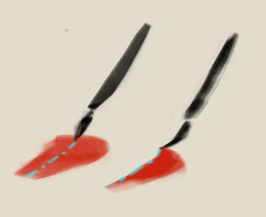 Pencil brush with edge under tip — Krita brush