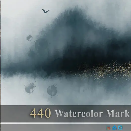 440 watercolor mark collection set (ABR) — Photoshop brush