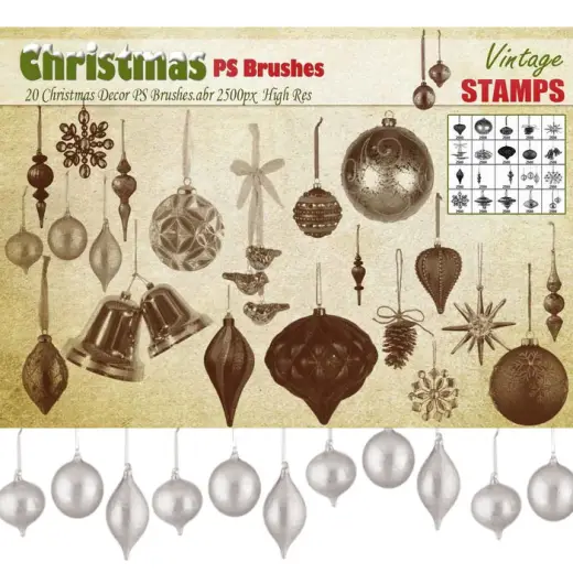 20 Christmas Decor Brushes — Procreate, Photoshop & Krita brush