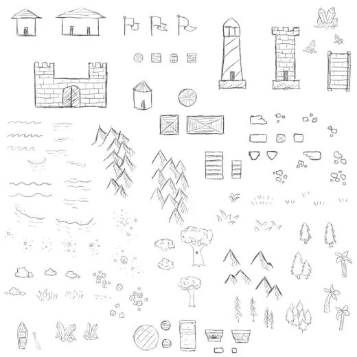108 Map Making Brushes — Procreate, Photoshop & Krita brush
