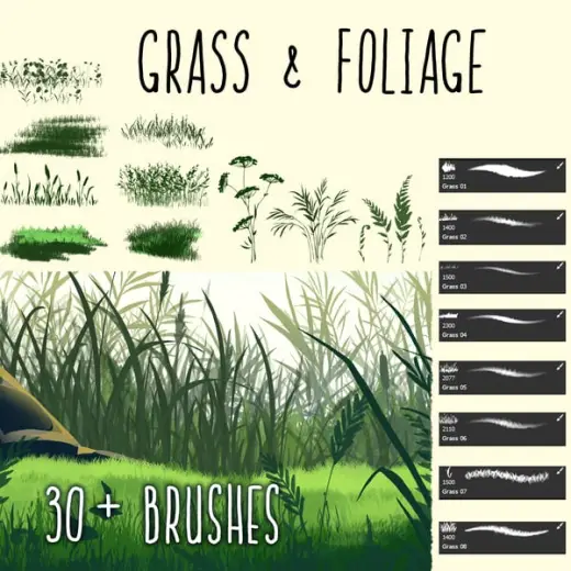 Grass brushes for Photoshop — Photoshop brush