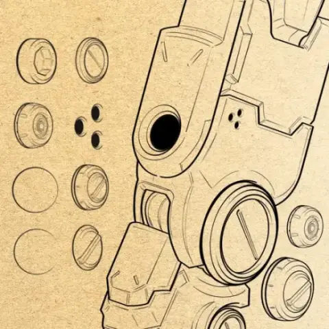 Robot and Mecha Photoshop Brush Set — Photoshop brush