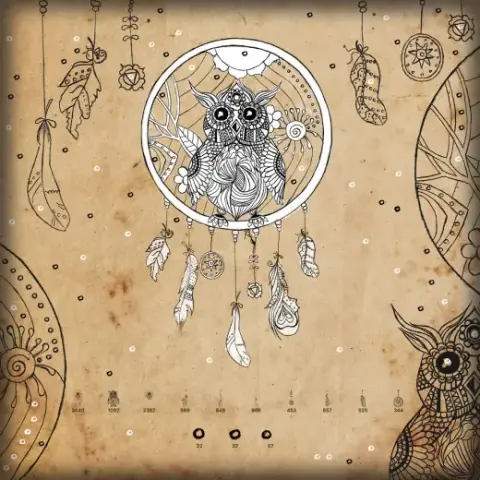 Owl Dream Catcher — Procreate, Photoshop & Krita brush