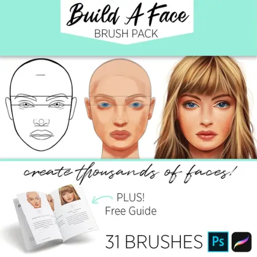 Build A Face Brushpack for PROCREATE and PHOTOSHOP — Procreate & Photoshop brush