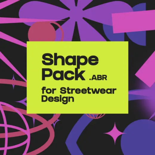 Shape Pack (Photoshop Brush) for Streetwear Design — Photoshop brush