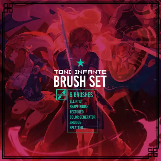 Toni Infante BRUSH PACK — Procreate, Photoshop & Clip Studio Paint brush