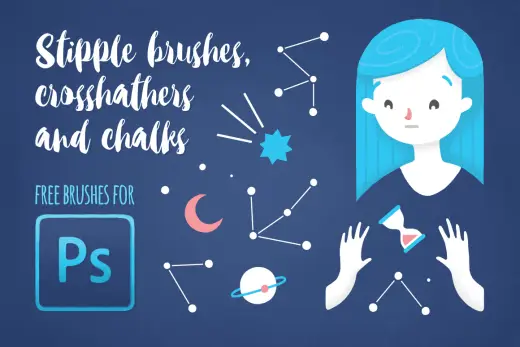 Stipple, Hatch and Chalk Brushes for Photoshop — Procreate, Photoshop & Krita brush