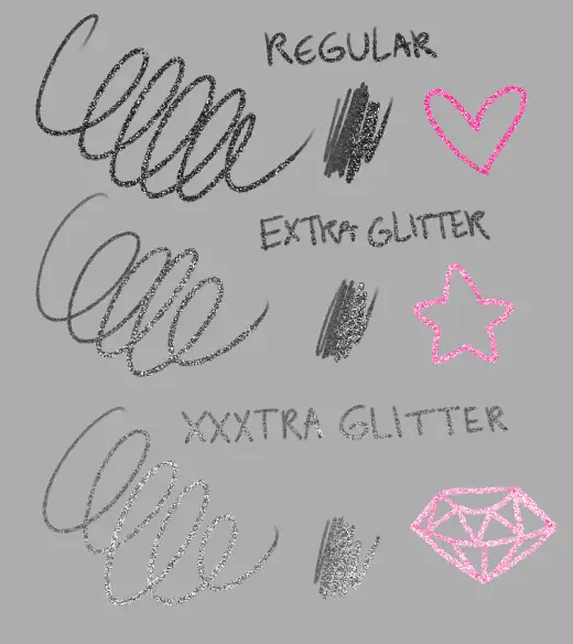 Glitter gel pens .°˖✧ — Krita brush