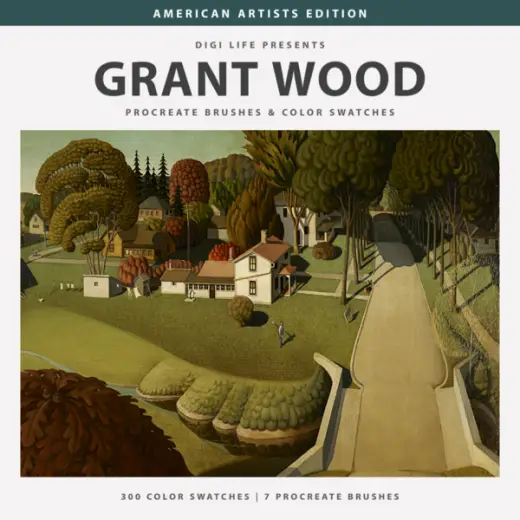Grant Wood Procreate Brushes & Color Swatches — Procreate brush