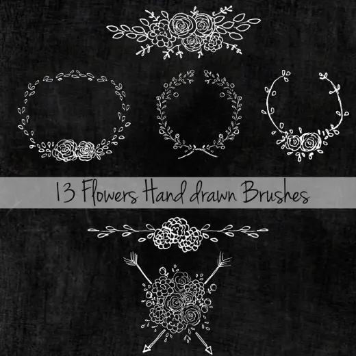 13 Flowers Hand Drawn Brushes — Procreate, Photoshop & Krita brush