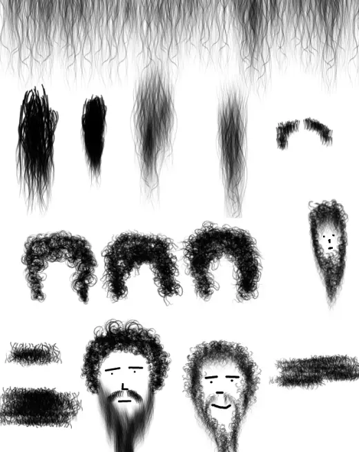 Adobe Photoshop Hair Brushes : 15 in set — Photoshop brush