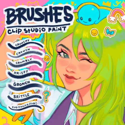 CLIP STUDIO PAINT v1 | textured crispy brush pack by ayeoops — Clip Studio Paint brush