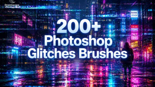 200+ Glitch Photoshop Brushes — Photoshop brush