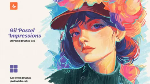 Multi-App Oil Pastel Brushes — Procreate & Photoshop brush