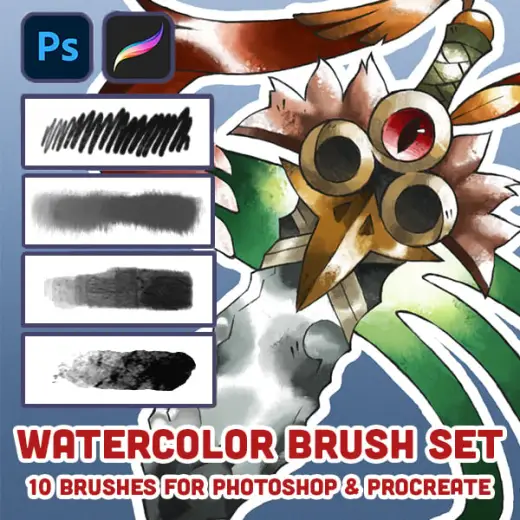 Watercolor Digital Brush Set (for PhotoShop and Procreate!) — Procreate & Photoshop brush