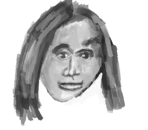 Face with watercolor brushes — Krita brush
