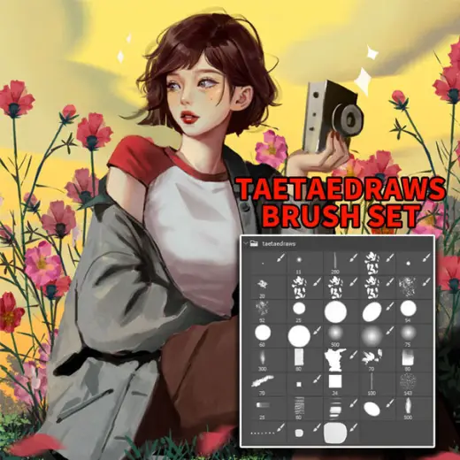 taetaedraws photoshop brush/태태 브러쉬세트 — Photoshop brush