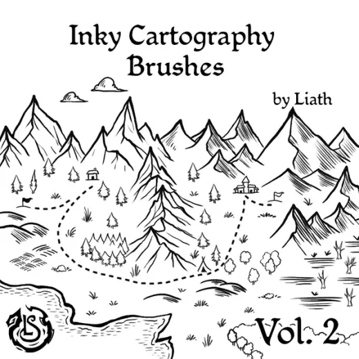 Liath's Inky Cartography Brushes Vol 2 — Photoshop brush