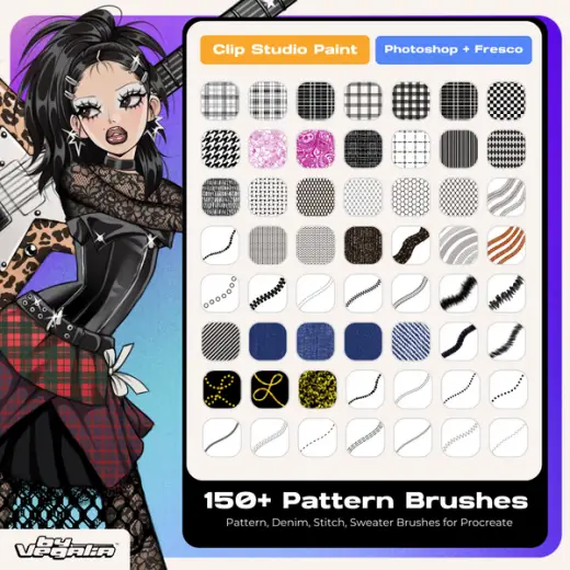 Clip Studio Paint x Photoshop Mega Fashion Pack - Patterns by Vegalia — Photoshop & Clip Studio Paint brush