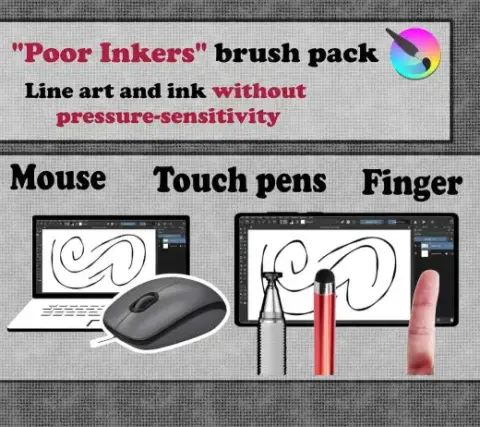Brush set : Line Art without pressure sensitivity (mouse and touch) — Krita brush