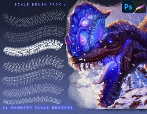 Photoshop / Procreate Scales Brush Pack 5 — Procreate & Photoshop brush