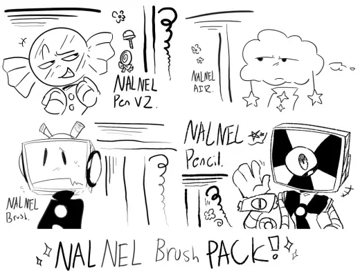 (5.3.1) "NalNel" Brush Pack - A 4-brush recreation set! — Krita brush