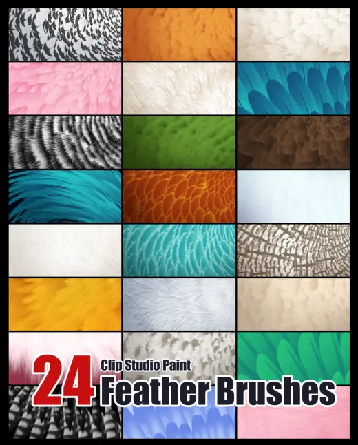 24 Feather brushes for Clip Studio Paint! — Clip Studio Paint brush