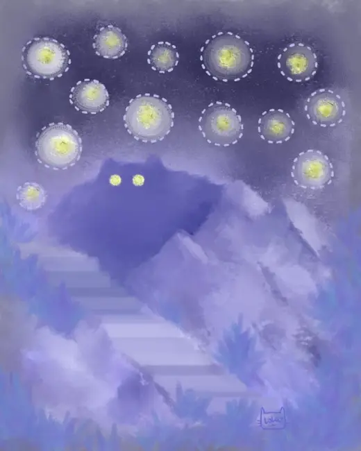 I made some experimental paintings trying new brush bundles and stuff. Here's one of those. — Krita brush