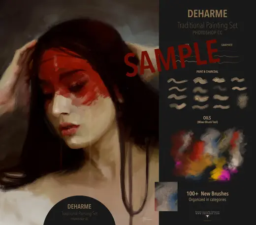 Traditional Painting Brush Sample — Procreate, Photoshop & Krita brush