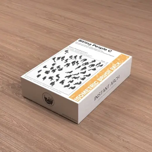 ISO brush-Sitting People-C pack | Instant Arch | C package — Photoshop brush