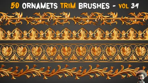 50 Ornament Trim Brushes - Vol 34 — Photoshop brush