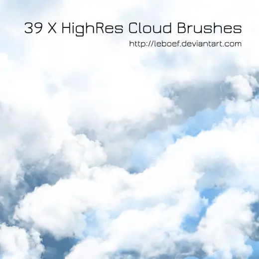39 Cloud Brushes — Procreate, Photoshop & Krita brush