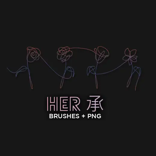 Her Flower Brushes — Procreate, Photoshop & Krita brush