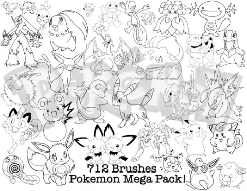 Huge Pack of Pokemon Brushes — Procreate, Photoshop & Krita brush