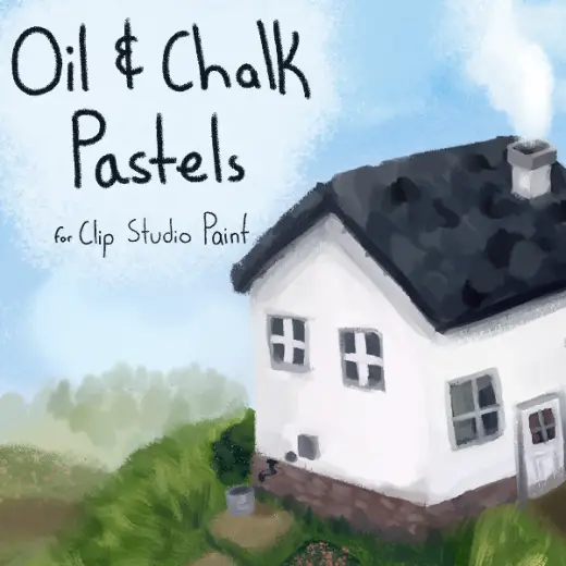 Oil & Chalk Pastels for Clip Studio Paint - 92 Brushes — Clip Studio Paint brush